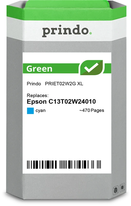 Prindo Green XL Druckerpatrone kompatibel mit Epson 502XL Cyan
