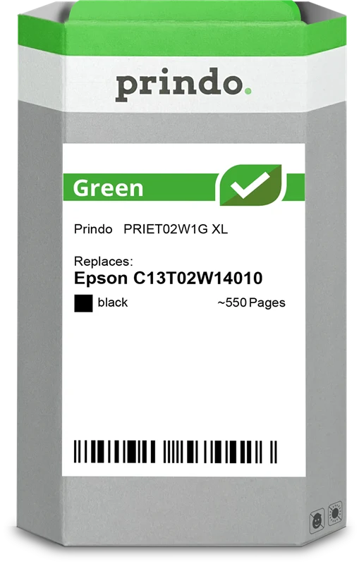 Prindo Green XL Druckerpatrone kompatibel mit Epson 502XL Schwarz