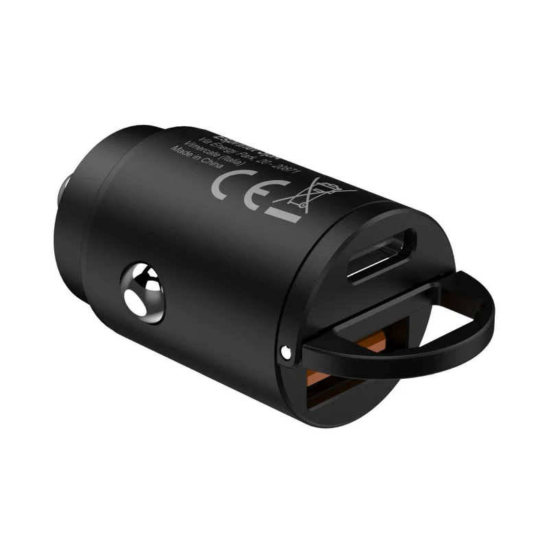 Celly Black Label Autoladegerät USB-C + USB-Anschluss, 30 W