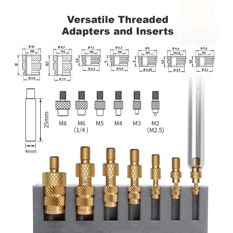 Mintion Heat Set Insert Tips and Threaded Inserts