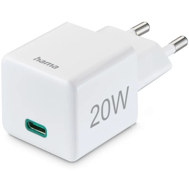 Hama Mini-Ladegerät USB-C 20W - Weiß