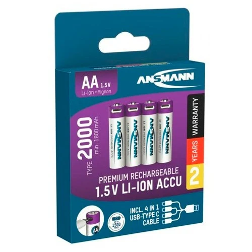 Ansmann Mignon AA 2000 Typ USB-C 4er-Pack (1800mAh)