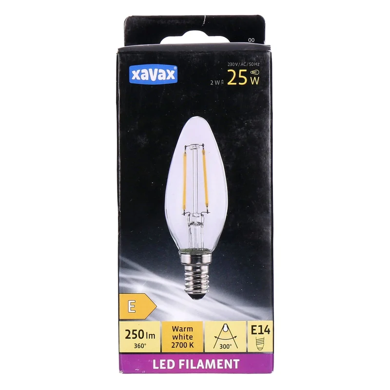 LED-Filament E14, 250lm Kerze