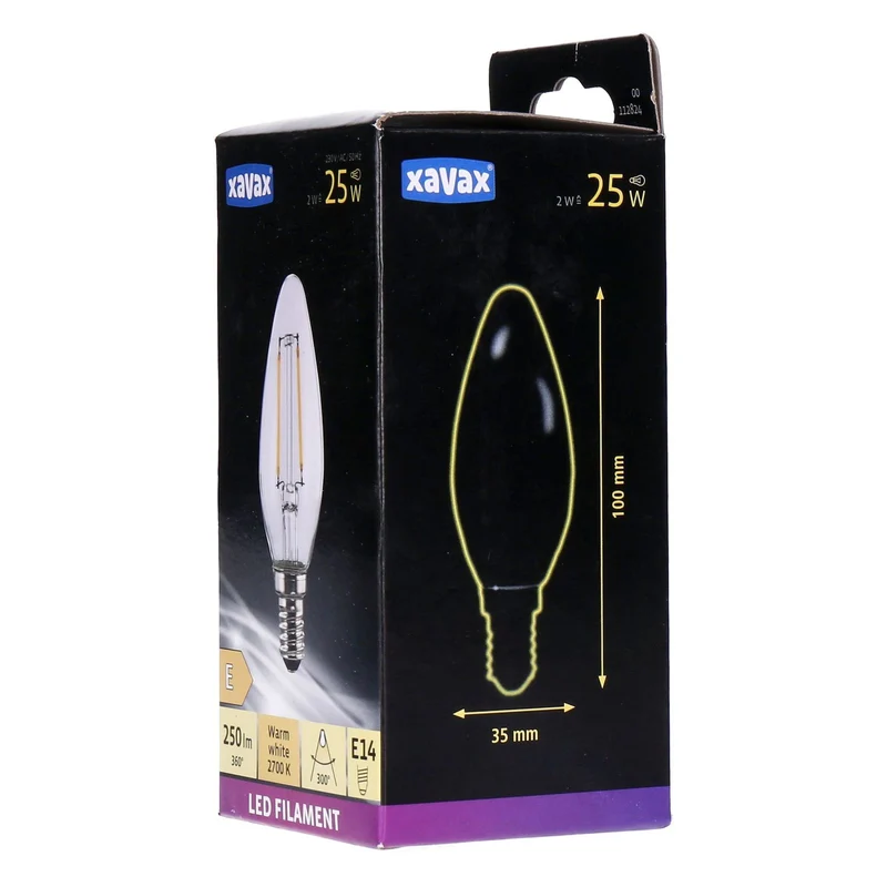 LED-Filament E14, 250lm Kerze