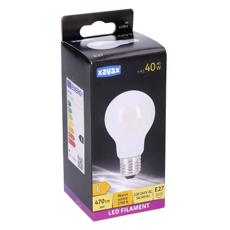 Xavax E27 LED Filament Birne warmweiß 4W=40W 470lm