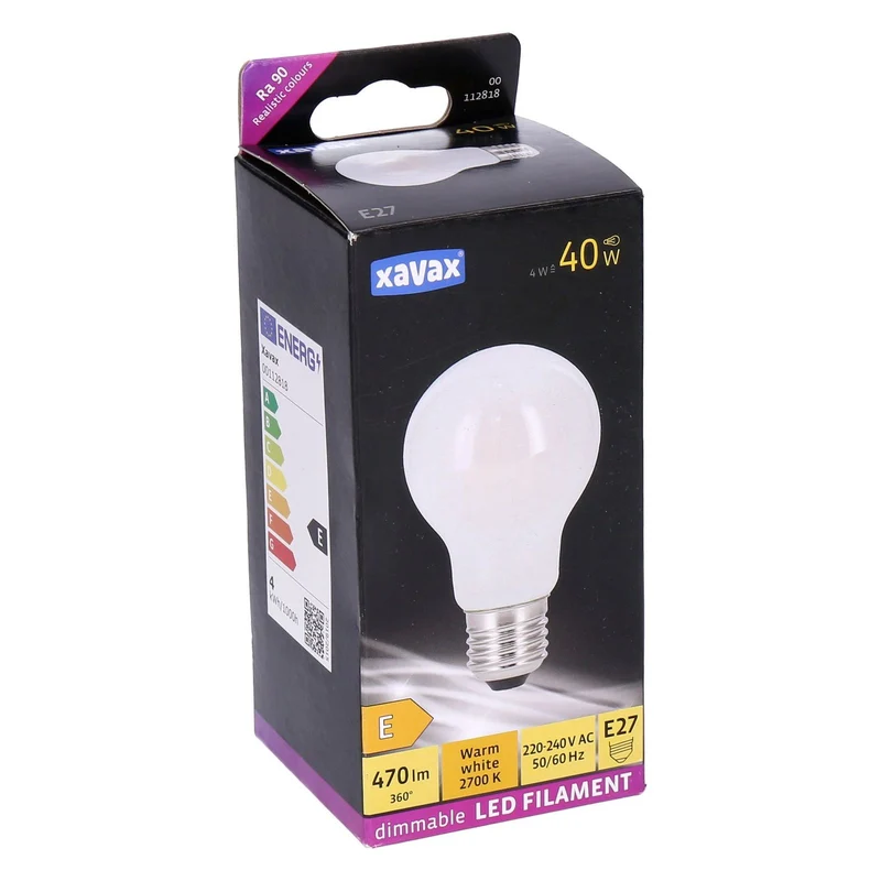 Xavax E27 LED Filament Birne Dimmbar warmweiß 4W=40W 470lm