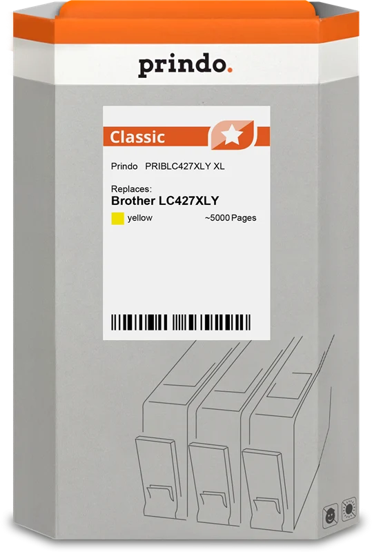 Prindo Classic XL Druckerpatrone kompatibel mit Brother LC427XLY Gelb