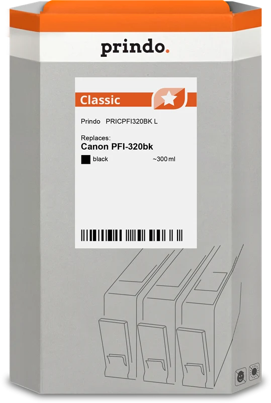 Prindo Classic L Druckerpatrone kompatibel mit Canon PFI-320bk Schwarz