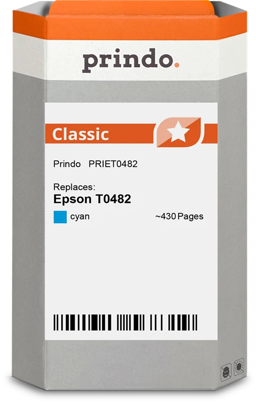 Prindo Classic Druckerpatrone kompatibel mit Epson T0482 Cyan