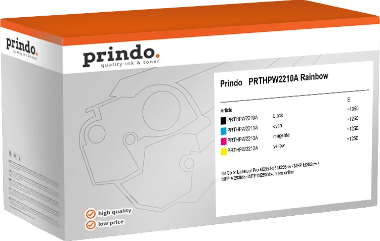 Prindo Classic Multipack kompatibel mit HP 207A Multipack Schwarz/Cyan/Magenta/Gelb