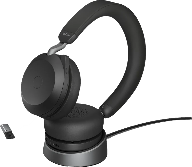 Jabra Evolve2 75 UC Duo Headset + Ladestation Schwarz