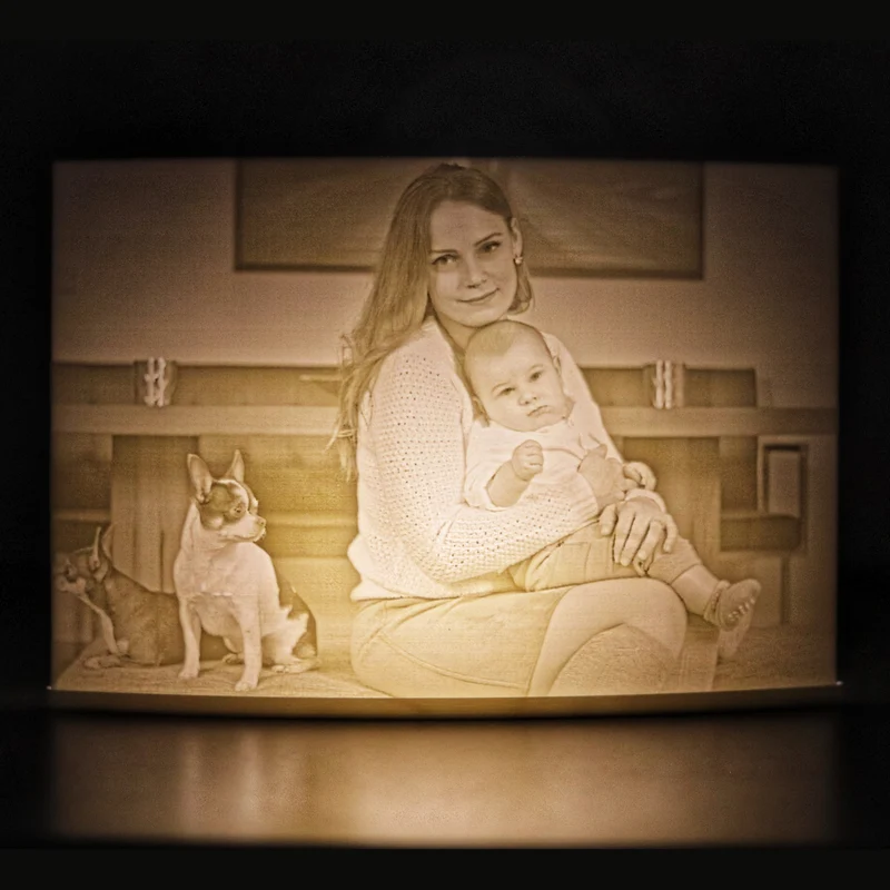 3D-Foto Lithophane inklusive Halter und Fernbedienung