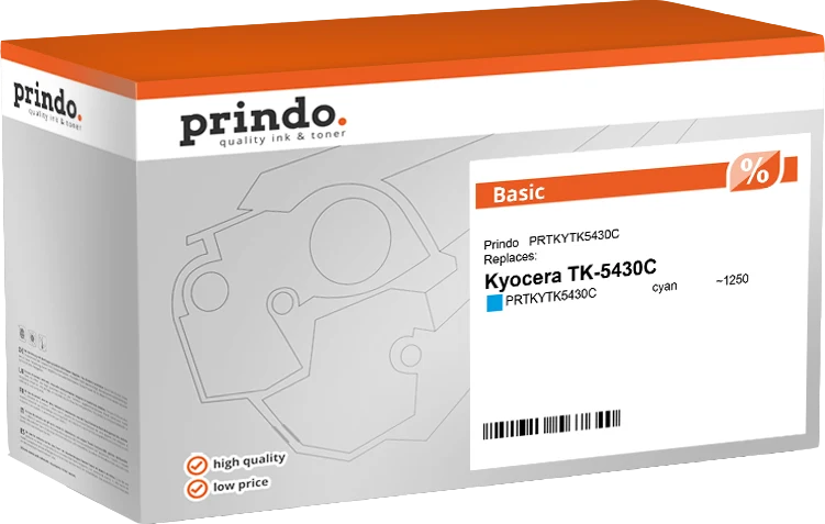 Prindo Basic Toner kompatibel mit Kyocera TK-5430C Cyan