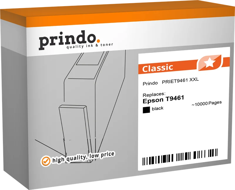 Prindo Classic XXL Druckerpatrone kompatibel mit Epson T9461 XXL Schwarz