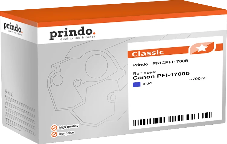 Prindo Classic Druckerpatrone kompatibel mit Canon PFI-1700b Blau
