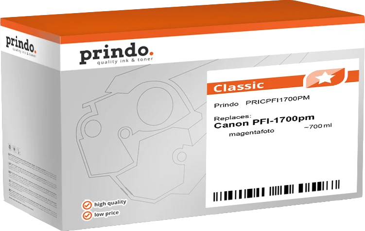 Prindo Classic Druckerpatrone kompatibel mit Canon PFI-1700pm Photo Magenta