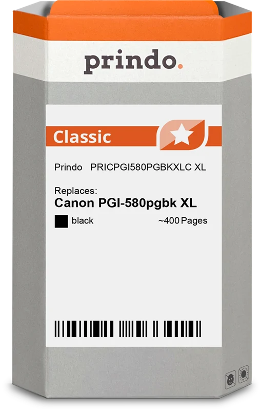 Prindo Classic XL Druckerpatrone kompatibel mit Canon PGI-580pgbk XL Schwarz
