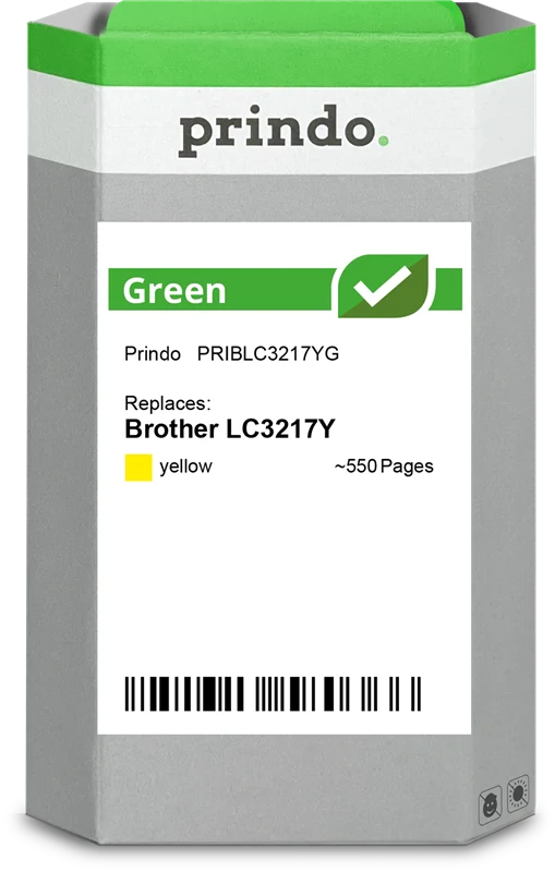 Prindo Green Druckerpatrone kompatibel mit Brother LC3217Y Gelb