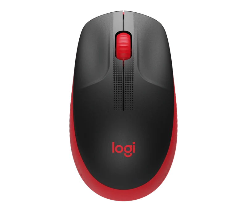 Logitech M190 Maus Schwarz / Rot