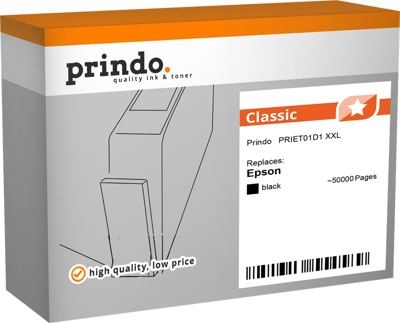 Prindo Classic XXL Druckerpatrone kompatibel mit Epson T01D1 XXL Schwarz