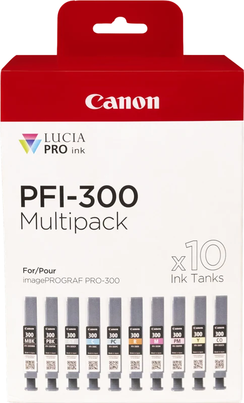 Canon PFI-300 10 Tintentanks Multipack MBK/PBK/GY/C/PC/R/M/PM/Y/CO