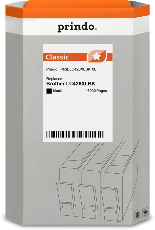 Prindo Classic XL Druckerpatrone kompatibel mit Brother LC426XLBK Schwarz