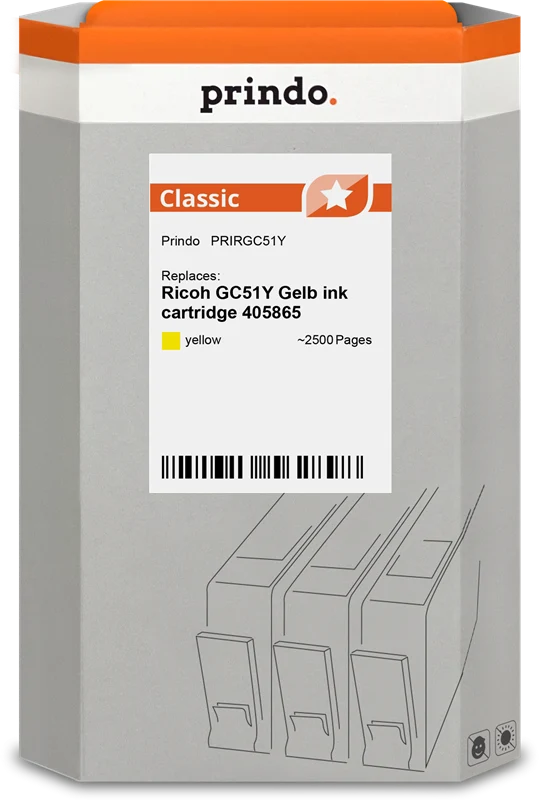 Prindo Classic Druckerpatrone kompatibel mit Ricoh GC51Y Gelb
