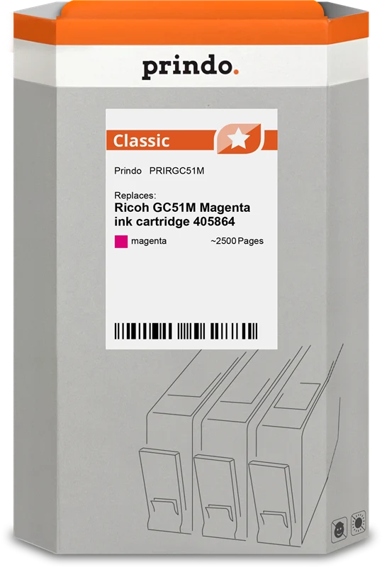Prindo Classic Druckerpatrone kompatibel mit Ricoh GC51M Magenta
