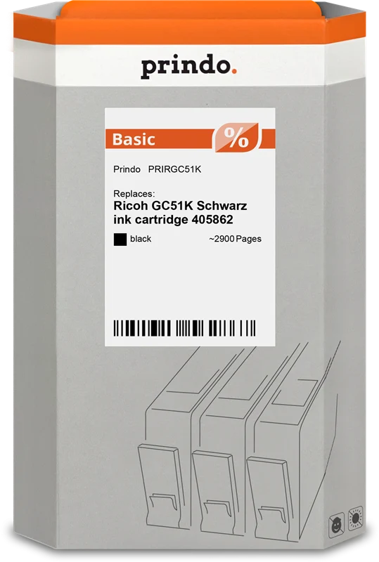 Prindo Classic Druckerpatrone kompatibel mit Ricoh GC51K Schwarz