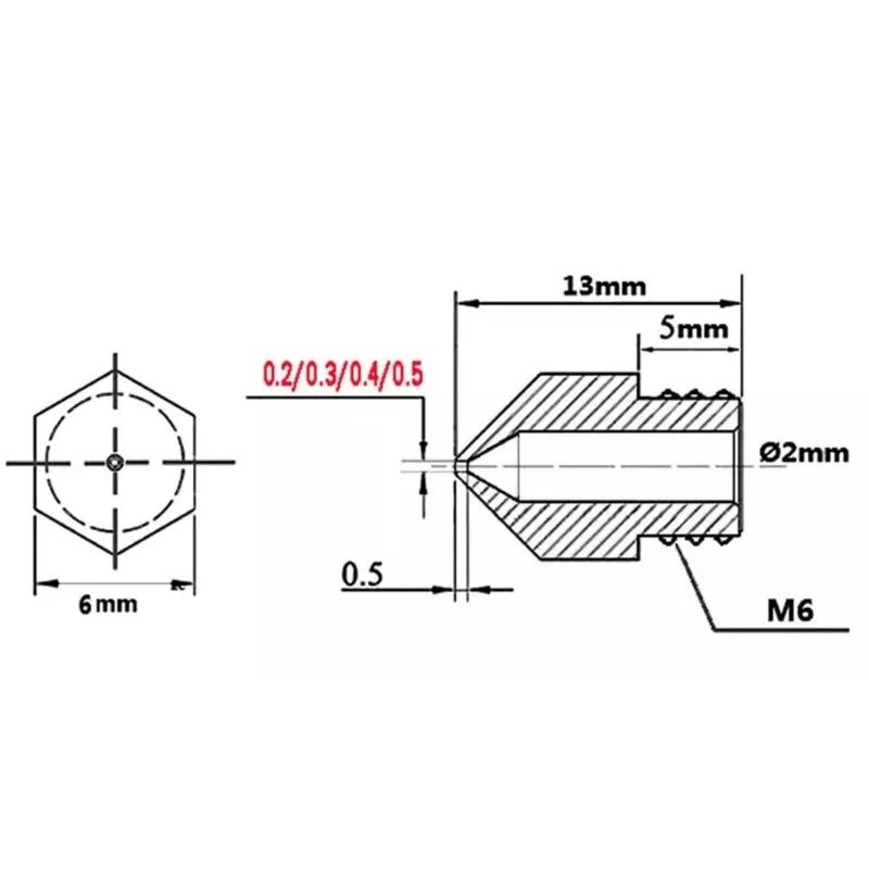 MK8 Messing Düsen 50 Stück