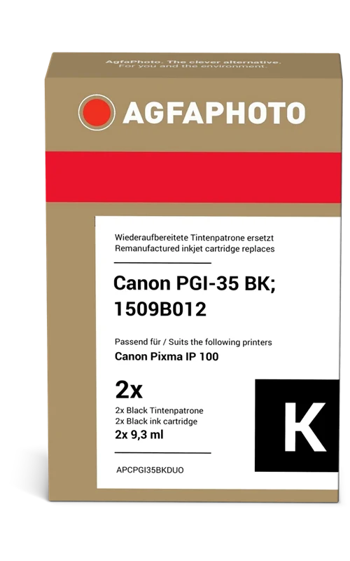 Agfa Photo Multipack kompatibel mit Canon PGI-35 Twin Multipack Schwarz