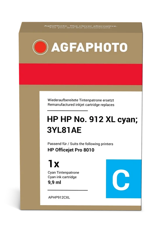 Agfa Photo XL Druckerpatrone kompatibel mit HP 912 XL Cyan