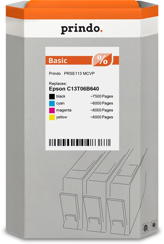 Prindo Basic Multipack kompatibel mit Epson 113 Schwarz/Cyan/Magenta/Gelb