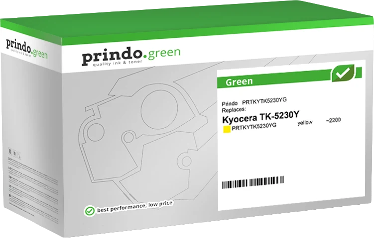 Prindo Green XL Toner kompatibel mit Kyocera TK-5230Y Gelb