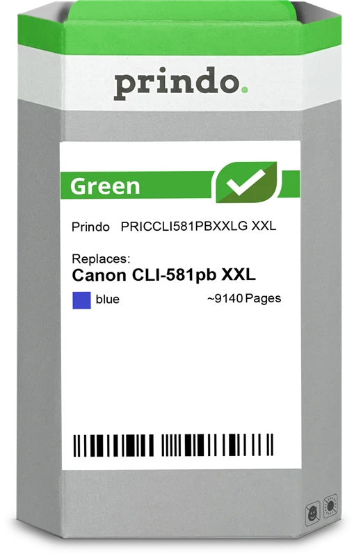 Prindo Green XXL Druckerpatrone kompatibel mit Canon CLI-581pb XXL Blau