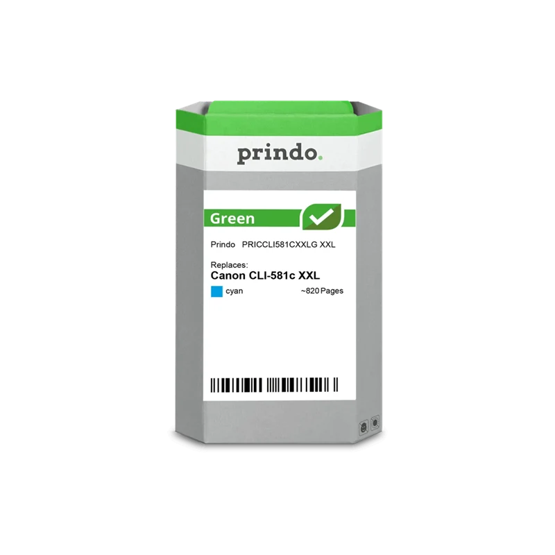 Prindo Green XXL Druckerpatrone kompatibel mit Canon CLI-581c XXL Cyan