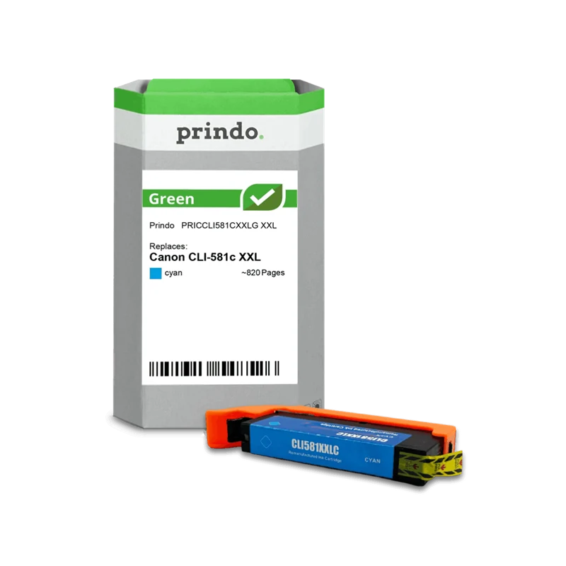 Prindo Green XXL Druckerpatrone kompatibel mit Canon CLI-581c XXL Cyan
