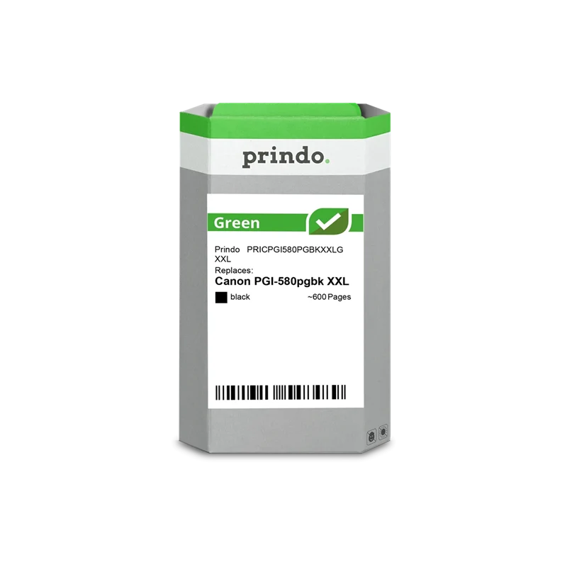 Prindo Green XXL Druckerpatrone kompatibel mit Canon PGI-580pgbk XXL Schwarz