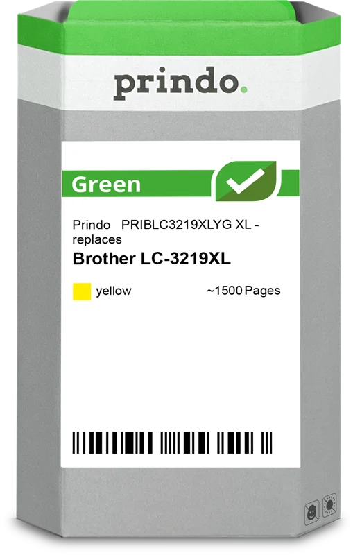 Prindo Green XL Druckerpatrone kompatibel mit Brother LC3219XLY Gelb