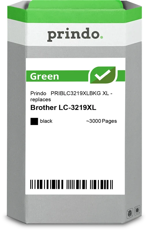 Prindo Green XL Druckerpatrone kompatibel mit Brother LC3219XLBK Schwarz