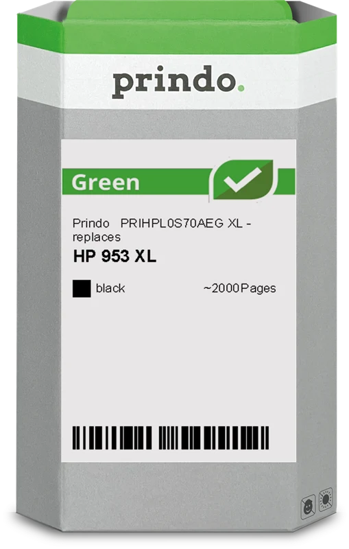 Prindo Green XL Druckerpatrone kompatibel mit HP 953 XL Schwarz