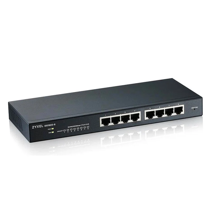 Zyxel GS1900-8 Managed L2 Gigabit Ethernet (10/100/1000) Schwarz