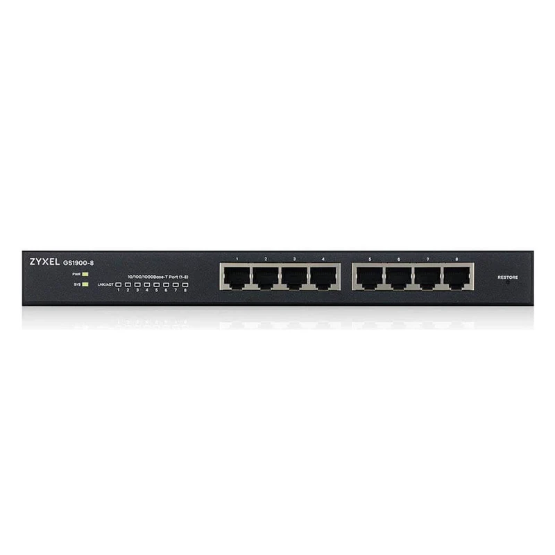 Zyxel GS1900-8 Managed L2 Gigabit Ethernet (10/100/1000) Schwarz