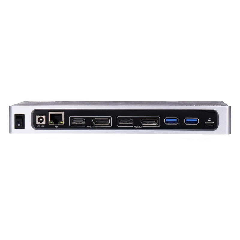 StarTech.com Dual-4K-Dockingstation – USB-C und -A DisplayPort für Zwei Monitore + HDMI