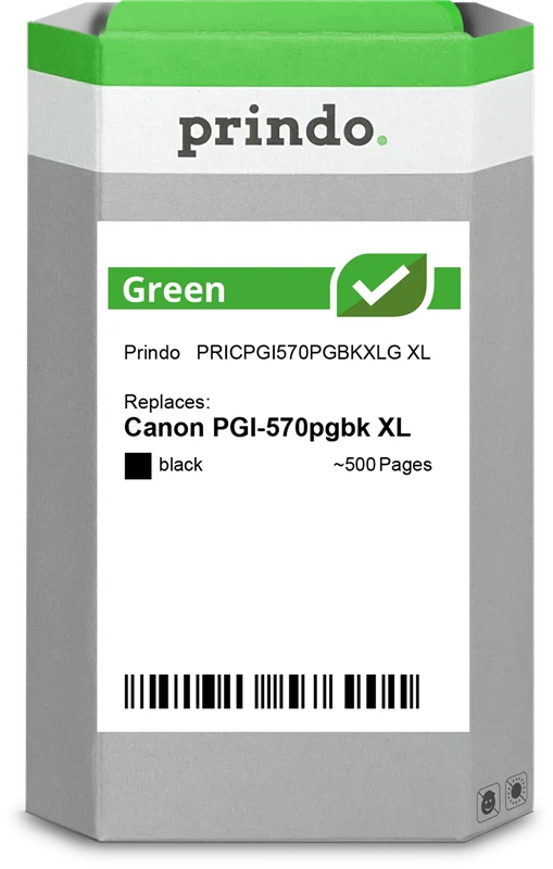 Prindo Green XL Druckerpatrone kompatibel mit Canon PGI-570pgbk XL Schwarz
