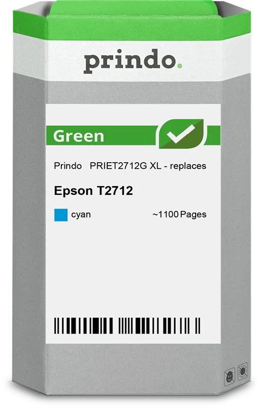 Prindo Green XL Druckerpatrone kompatibel mit Epson 27 XL Cyan