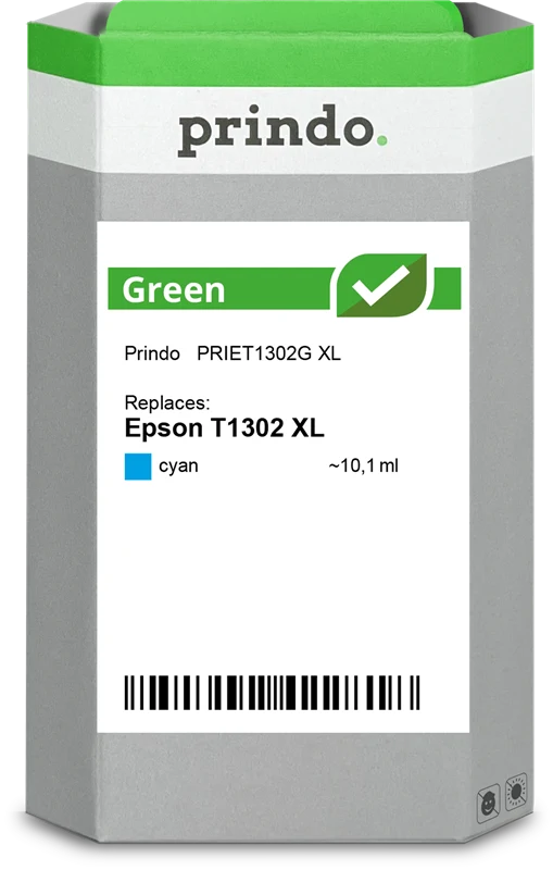 Prindo Green XL Druckerpatrone kompatibel mit Epson T1302 XL Cyan