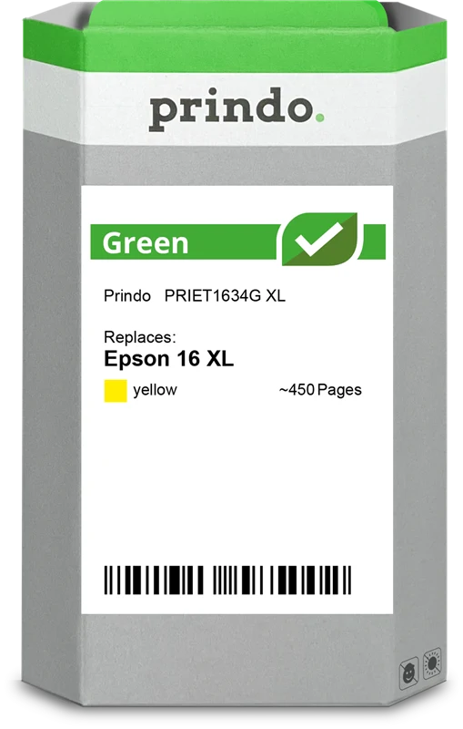 Prindo Green XL Druckerpatrone kompatibel mit Epson 16 XL Gelb