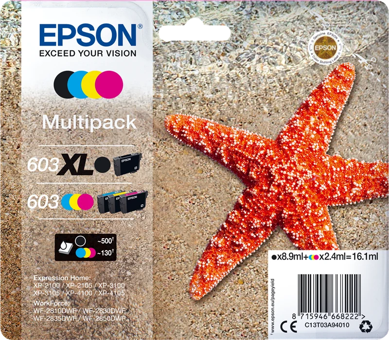 Epson 603XL+603 Multipack Schwarz/Cyan/Magenta/Gelb