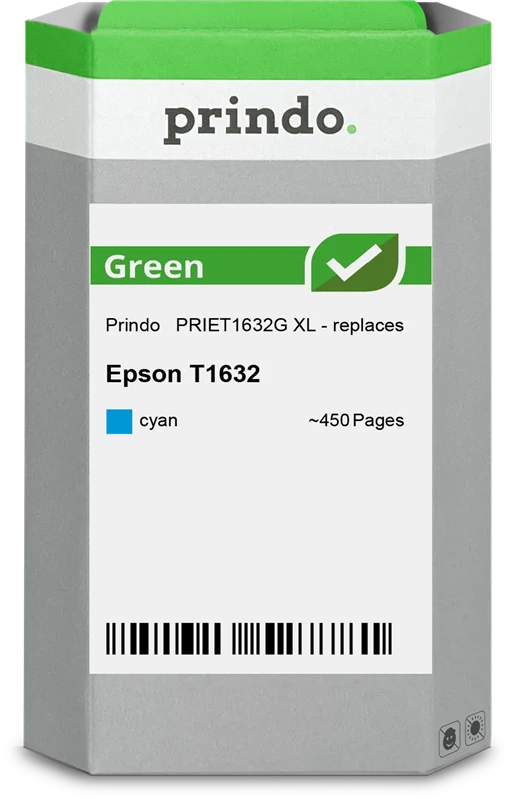 Prindo Green XL Druckerpatrone kompatibel mit Epson 16 XL Cyan